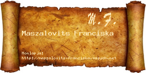 Maszalovits Franciska névjegykártya